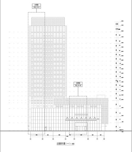 [施工图][重庆]高层知名玻璃幕墙酒店建筑立面设计施工图(含效果图)